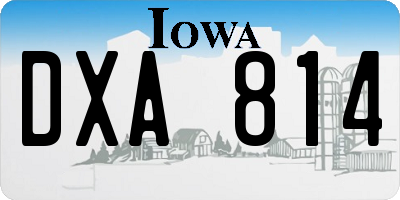 IA license plate DXA814