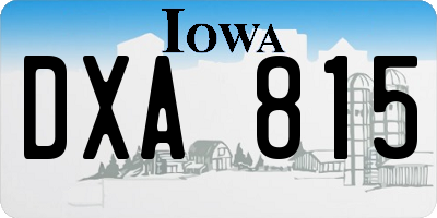IA license plate DXA815