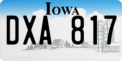 IA license plate DXA817