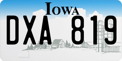 IA license plate DXA819