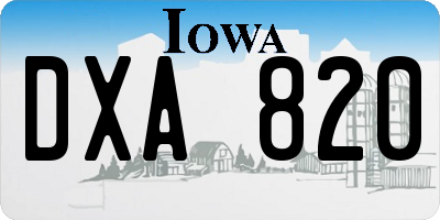 IA license plate DXA820