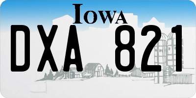 IA license plate DXA821