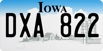 IA license plate DXA822