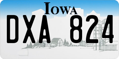 IA license plate DXA824