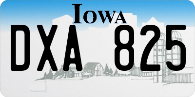 IA license plate DXA825