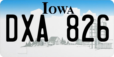 IA license plate DXA826