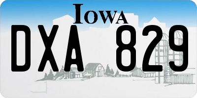 IA license plate DXA829