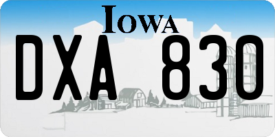 IA license plate DXA830