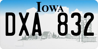 IA license plate DXA832