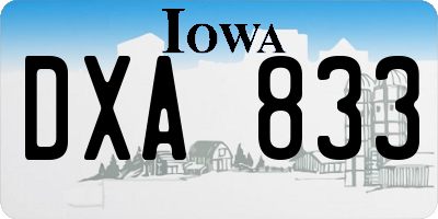 IA license plate DXA833