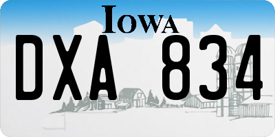 IA license plate DXA834