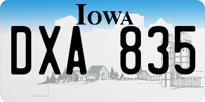 IA license plate DXA835