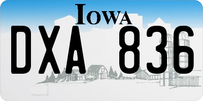 IA license plate DXA836