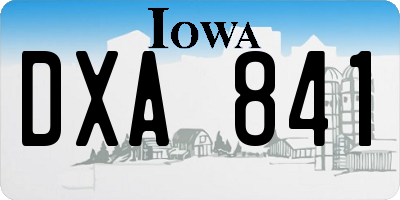 IA license plate DXA841