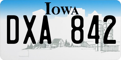 IA license plate DXA842