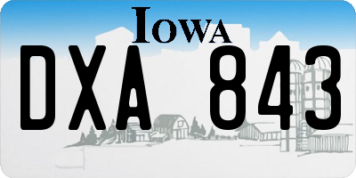 IA license plate DXA843