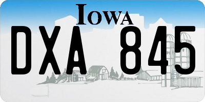 IA license plate DXA845