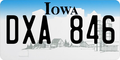 IA license plate DXA846