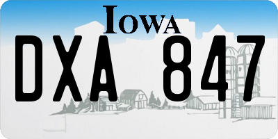 IA license plate DXA847