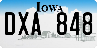 IA license plate DXA848