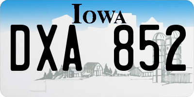 IA license plate DXA852