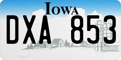 IA license plate DXA853