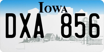 IA license plate DXA856