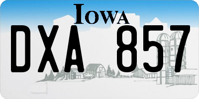 IA license plate DXA857