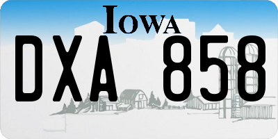 IA license plate DXA858