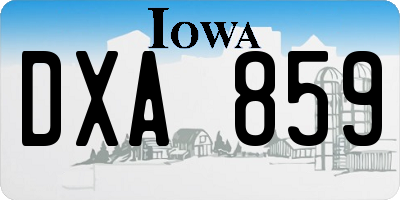 IA license plate DXA859