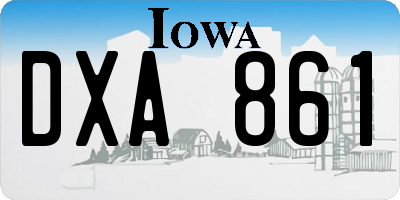 IA license plate DXA861