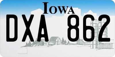 IA license plate DXA862