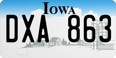 IA license plate DXA863