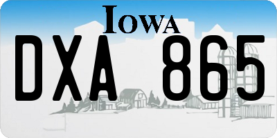 IA license plate DXA865