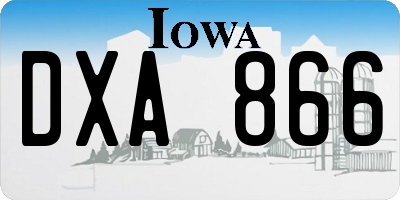 IA license plate DXA866