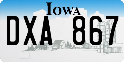 IA license plate DXA867