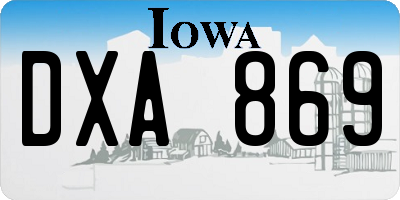 IA license plate DXA869