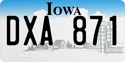 IA license plate DXA871