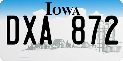 IA license plate DXA872