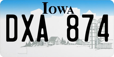 IA license plate DXA874