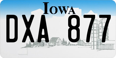 IA license plate DXA877