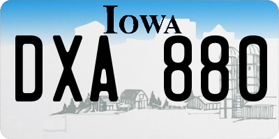 IA license plate DXA880