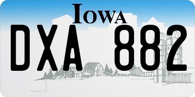IA license plate DXA882