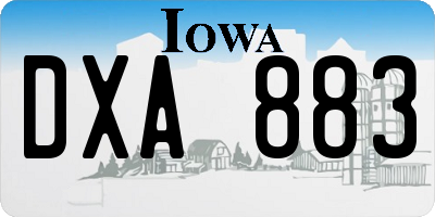 IA license plate DXA883