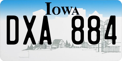 IA license plate DXA884