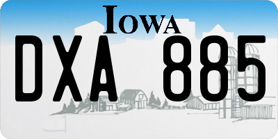 IA license plate DXA885