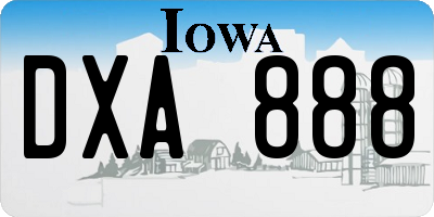 IA license plate DXA888