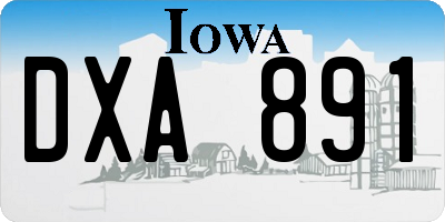 IA license plate DXA891