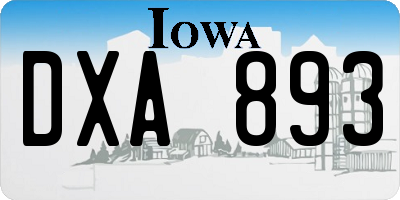 IA license plate DXA893