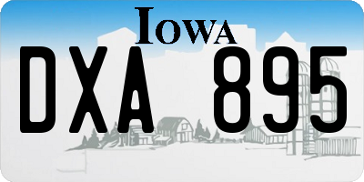 IA license plate DXA895